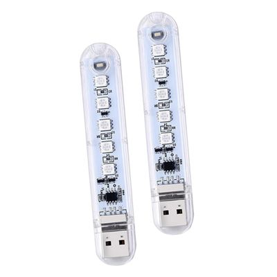 ARTIBETTER 2pcs Car Led Lights USB Atmosphere Night Lamp for Interior Decorative Lighting