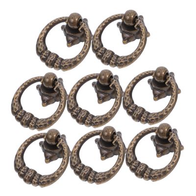 QUMIIRITY 8pcs Round Drawer Pull Handles Metal Cabinet Knobs for Jewelry Boxes Smooth Ergonomic Design Vintage Style for Home Furniture Easy to Install Durable and Practical