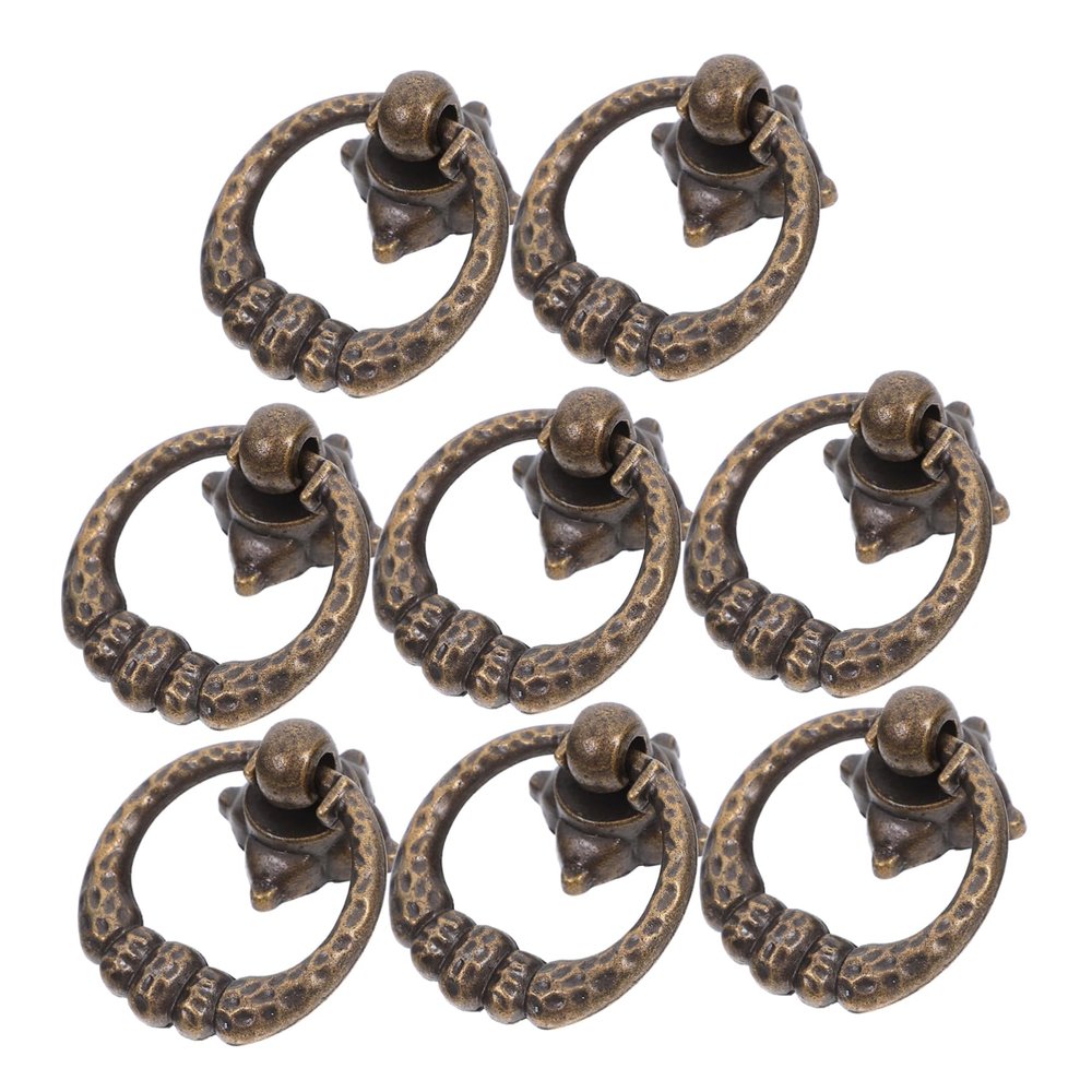 QUMIIRITY 8pcs Round Drawer Pull Handles Metal Cabinet Knobs for Jewelry Boxes Smooth Ergonomic Design Vintage Style for Home Furniture Easy to Install Durable and Practical
