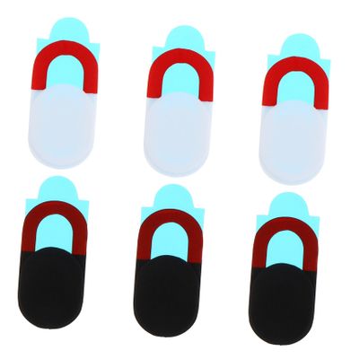 SECFOU 6pcs Webcam Cover Mobile Phone Laptop Camera Privacy Protection Black White Hacking Compact Easy to Use for Enhanced Security