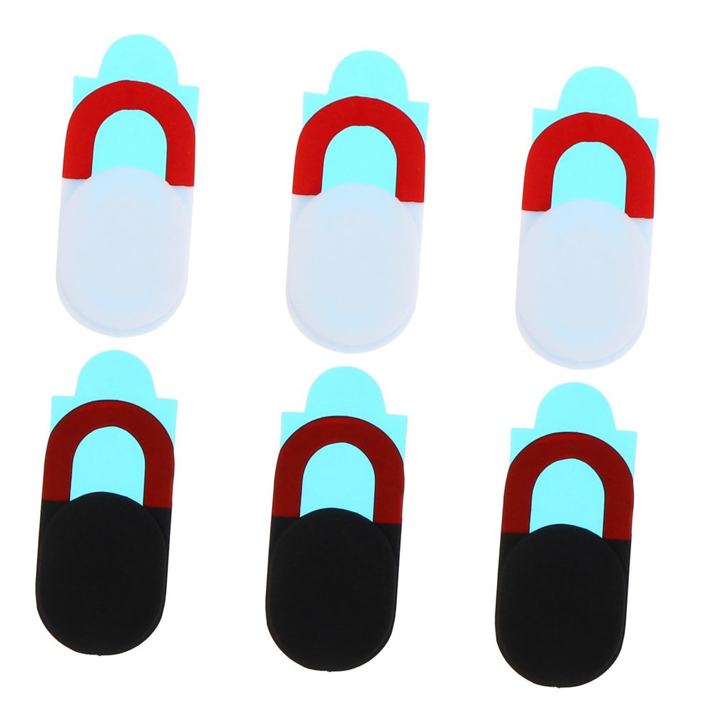 SECFOU 6pcs Webcam Cover Mobile Phone Laptop Camera Privacy Protection Black White Hacking Compact Easy to Use for Enhanced Security