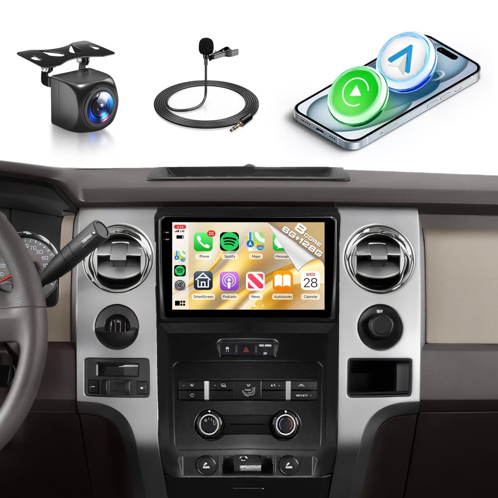 8 Core 6+128G for Ford F150 F-150 2009-2012 Android 15 Car Stereo, Wireless Carplay Android Auto, Rimoody 9 Touchscreen Radio with GPS Navigation 5G WiFi Bluetooth WiFi FM/RDS DSP Backup Camera SWC