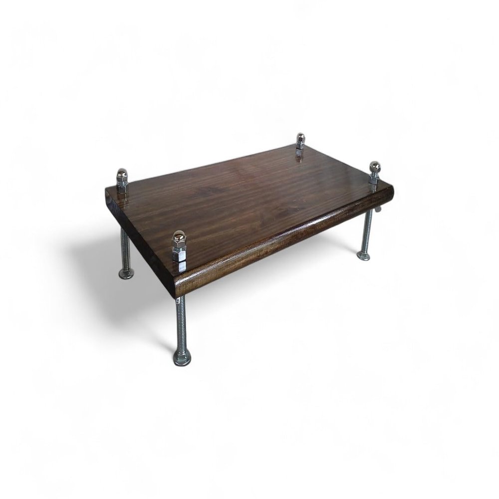 CIDS Monitor Stand Pine 1" Dark Walnut 30 x 11.25 x 6 TV Wood Bolts Riser Furniture Desk Assembled Made in USA New
