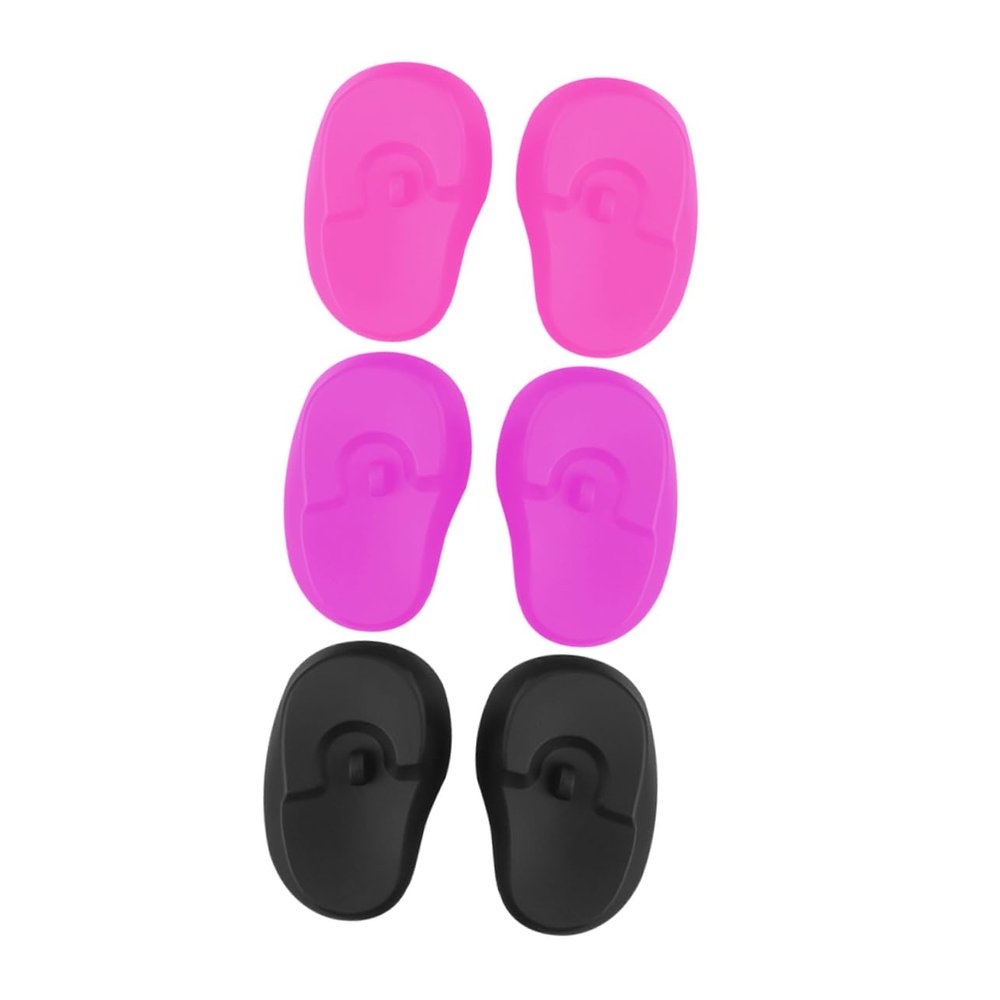 FRCOLOR 6pairs Silicone Ear Covers Reusable Ear Protectors for Hair Dyeing and Washing Hair