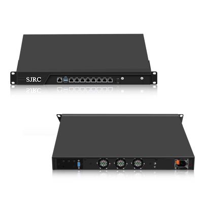 SJRC 19 Firewall Hardware Core i3 7100, LGA 1151, Rackmount 1U Router PC for VPN Server, 19 Inch Rack OPNsense Appliance with 8 x i226V 2.5GbE LAN, VGA, Barebone No RAM No SSD