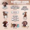 10pcs Liver German Shorthaired Pointer Sticker Sheet, Cute Vinyl Decals for GSP Owners and Outdoor Pet Lovers, Waterproof, UV-Resistant, for Laptop, Water Bottle, Crate, Notebook, Journal, Gear Box view 2