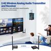 Wilxisum 2.4G Wireless Audio Transmitter and Receiver, RCA/3.5mm Jack Input/Output with Volume Adjustment knob, 160ft Distance Low Latency Transmission Adapters view 4