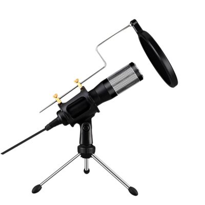 Abaodam USB and Play Microphone for Desktop Voice Chat Recording Device Tripod Stand for Video Conferences and Online Meetings Black