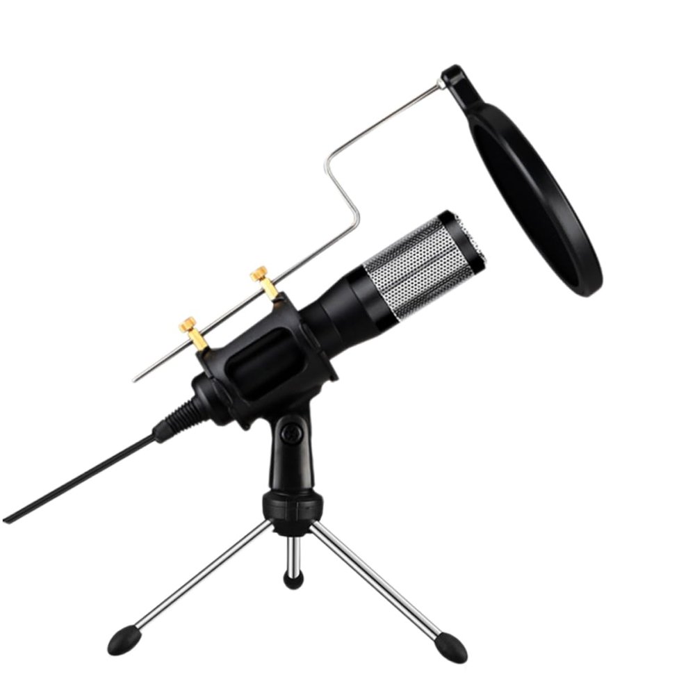 Abaodam USB and Play Microphone for Desktop Voice Chat Recording Device Tripod Stand for Video Conferences and Online Meetings Black