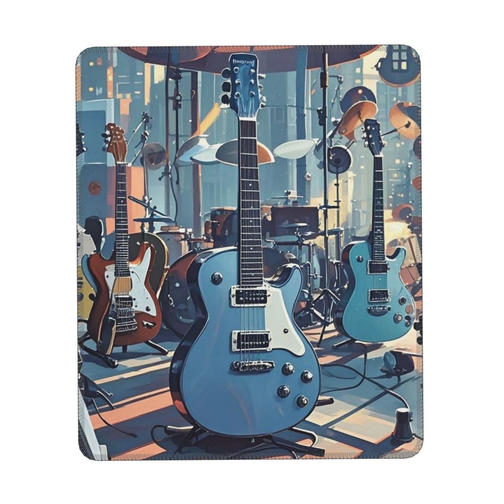Mouses Pad Small Mouses Mat with Anti-Slip Rubber Base Musical Instrument Guitar Mouses Pads for Man Woman Computer Mouses pad for Wireless Mouses Keyboard Mat Gaming Desk Pad for Home 7.9 x 9.5 in