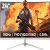 GAMEPOWER T40 23.6 Inch Curved White Gaming Monitor, 180Hz 1080p Display, 0.5ms Response Time, VA Panel, AMD FreeSync, HDR Support, 125% sRGB, RGB Backlight, Dual Speakers, Zero Frame Design, HDMI/DP view 1
