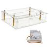 Acrylic Case for Banana PiR4 Board Transparent Shell and Cooling Fan Integrated 3D GPU Protections Box view 1