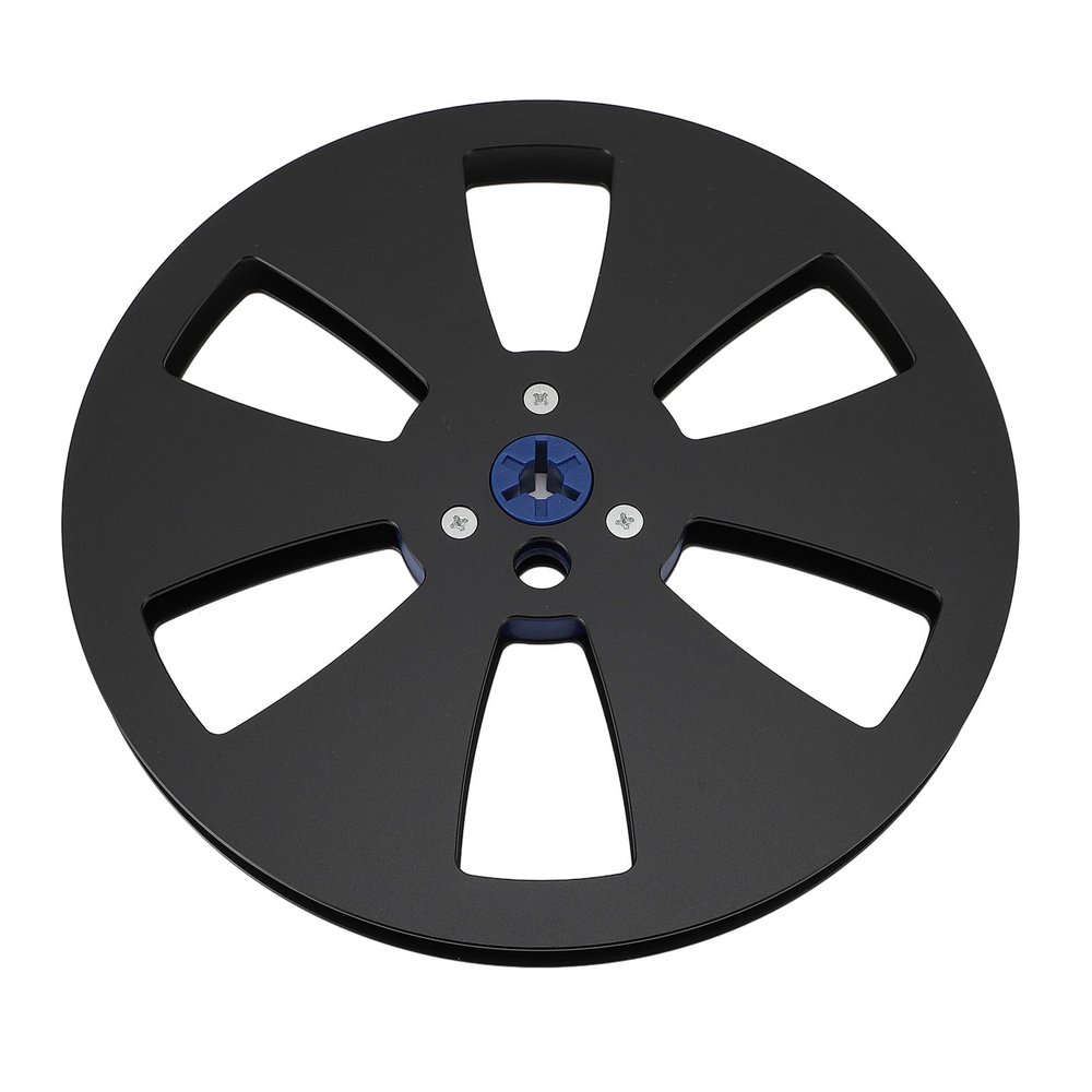 1/4 7 Inch Empty Tape Reel, 6 Hole Aluminum Alloy Open Reel Sound Tape Universal Sound Tape Empty Reel for TEAC Studer, Classic Design (Black)