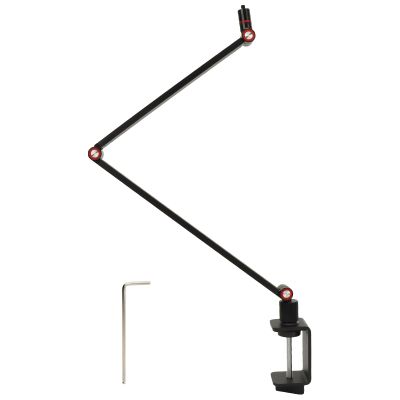 Desktop Projector Stand, Rotatable Foldable Mini Design, Alloy Steel Material, 1/4in Screw for Camera Projector, High Strength Clamp, 360 Adjustable Arm, Load 4.4lb,