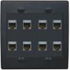 RiteAV Cat7 Wall Plate 8 Port - Flat 2 Gang [Black/Black] view 1