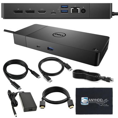 Dell WD19S Docking Station 130W (90W Power Delivery), Dell Docking Station for Laptop with 130W Power Adapter + HDMI + DisplayPort + USB-C Cable + Microfiber Cloth (Renewed)