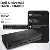 D6000 Dell Docking Station Dual Monitor - USB C Universal Dock with 130W Adapter, HDMI, DisplayPort, USB-C Cables - Supports 4K Display (Renewed) view 3