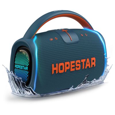 300W Portable Speaker Wireless Bluetooth Audio Big Bass with Handle, Microphone, Hopestar Series (Blue)