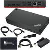 40AY0090US Lenovo Thinkpad Docking Station Dual Monitor - Supports 4K Display, Thinkpad Dock with 90W Adapter, HDMI, DisplayPort, USB C Cables & Cloth - Lenovo Docking Station view 1