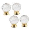 SEWOART 4pcs Classic Crystal Ball Handles Cabinet Knobs for Decor Drawer Knob Brushed Gold Kitchen Living view 1