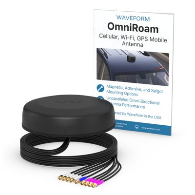 Waveform OmniRoam 9-in-1 Low-Profile Mobile Antenna High-Performance, Rugged Fleet Antenna for Peplink, Cradlepoint, Cisco (4x4 Cellular, 4x4 WiFi, GPS)