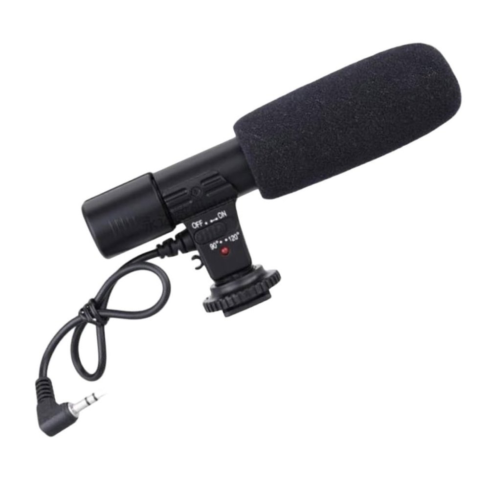 KICHOUSE 1pc Professional DSLR Camera Interview Microphone for Audio Recording Lightweight and External Mic for Vlogging Compatible Smartphones and Camcorders