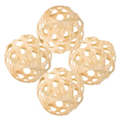 BCOATH 4pcs Bamboo Lamp Shade Rustic Ceiling Lampshades Woven Rattan Lampshade Decorative Pendant Light Cover