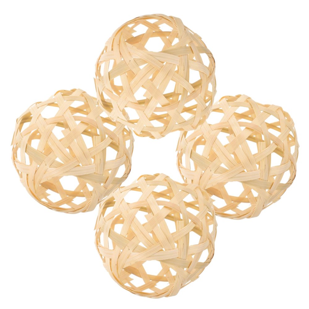 BCOATH 4pcs Bamboo Lamp Shade Rustic Ceiling Lampshades Woven Rattan Lampshade Decorative Pendant Light Cover