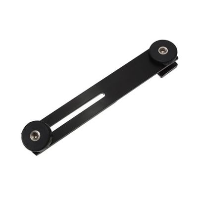 ARTIBETTER Aluminum Alloy Dual Camera Bracket Mount Tripod Flash Mount for 1/4 Screw Flash Light Holder for Studio Wedding Event Use