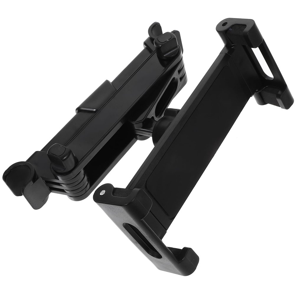 KONTONTY Car Headrest Phone Holder Tablet Bracket Rear Seat Mount Telescopic Alloy Abs Material Stable Secure Fit