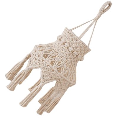 MOBUTOFU Boho Macrame Pendant Light Shade Nordic Woven Ceiling Cover Vintage Decorative Lampshade for Home Decor and Easy to Install Housewarming and Holidays