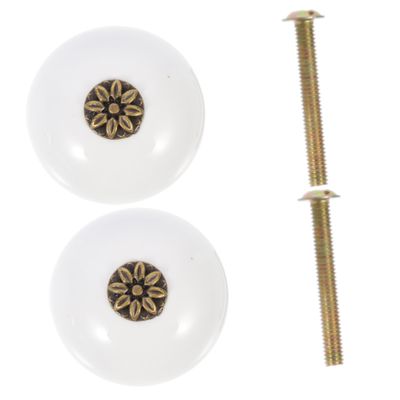 KONTONTY 2pcs Round Dresser Knobs Cabinet Door Handles for Kitchen Bathroom Dresser Easy to Install