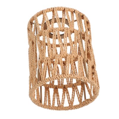 KICHOUSE Woven Paper Rope Pendant Lamp Shade Rustic Lampshade Replacement for Ceiling Lights Compatible for Bedroom Living Room Restaurant Hotel Decor
