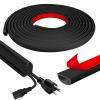 Cord Wall Cover, 236in Self-Adhesive Wire Covers for Cords on Wall, Extension Cable Hider for Floor, Mounted Tv, Home and Office Cavity 0.63" Wx0.31 H (Black) view 1