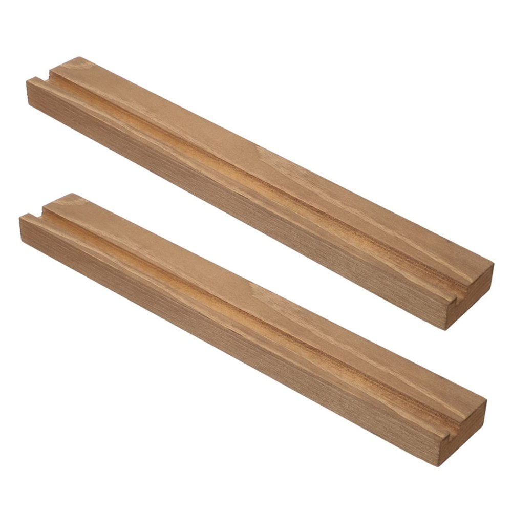 FAVOMOTO 2pcs Vinyl Record Display Rack Stand Wooden Record Holder for Showcase Storage
