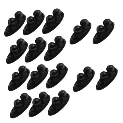 MERRYHAPY 16pcs Self-Adhesive Cable Clips for Car Interior Durable Cable Organizers for Headphone Data and Charging Wires Easy to Install Strong Adhesive Versatile Use Black
