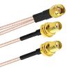 Gnbzxce RG316 Cable Y Type Splitters Combiner SMA Female to Double SMA Male 1 to 2 Female for 3G Routers Networking Card view 4