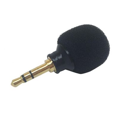 Abaodam Mini Stereo Microphone for Portable Mic Compatible Mobile Phones Tablets and Laptops for Chatting Easy to Use Black