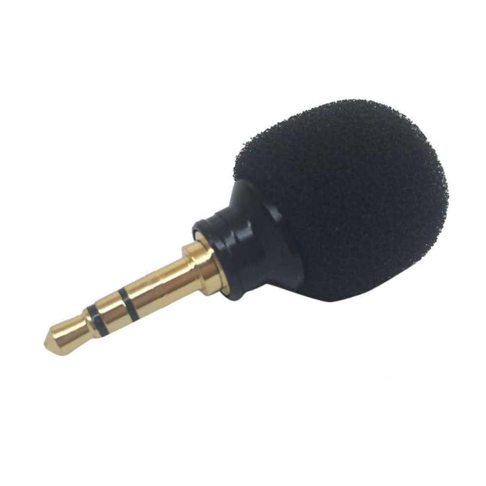 Abaodam Mini Stereo Microphone for Portable Mic Compatible Mobile Phones Tablets and Laptops for Chatting Easy to Use Black