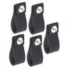 Yardenfun 5pcs Black Cabinet Knob Handles Dresser Handles Cabinet Door Knobs for Drawers Leather Pulls for Dresser view 1