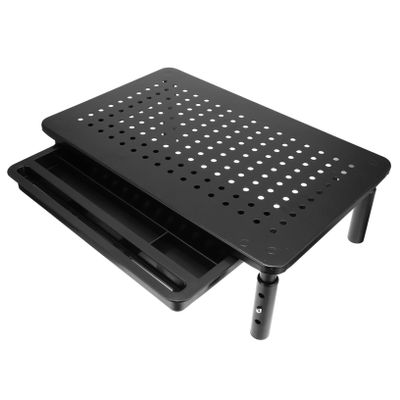 BRIGHTFUFU Ergonomic Computer Monitor Stand Adjustable Height Riser for Laptop Printer Durable Iron Construction with Drawer Space-saving Design for Home Office