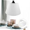 MERRYHAPY E27 Semicircular Fabric Lampshade Pleated White Linen Shade for Floor Lamp view 3