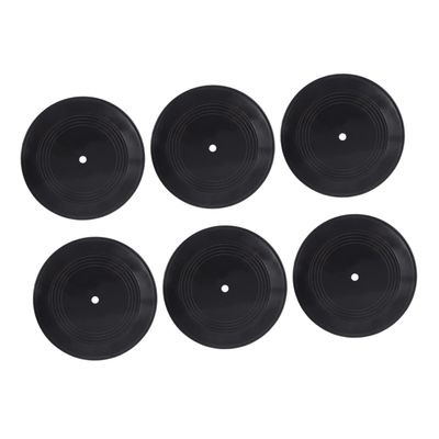 Cabilock 6pcs Retro Vinyl Record Wall Decorations Aesthetic Ornaments for Shop Bar and Home Decor Vintage Stickers for Unique Interior Design