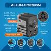 Ceptics 30W Universal Travel Adapter - 2 USB-A + 3 USB-C, 6 in 1 Design view 3