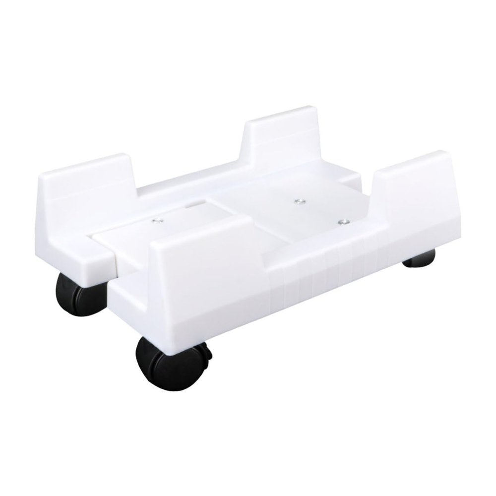 Tofficu Movable Computer Host Rack Pulley Bracket Removable Holder for Easy Installation Design and Stable Structure White