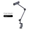Adjustable Aluminum Tablet & Phone Holder, 360 Rotatable Arm Stand, Heavy-Duty Clamp for Desk & Bed, Multi-Angle Compatible with 4-12.9 Inch iPad, iPhone, Samsung - Black view 2