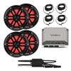 Rockford Fosgate M2-300X4 4 Channel Marine Amplifier with 2 Pairs M1-65B M1 Series 6.5" Marine Black + (1) PMX-RGB Optix Light Controller + (4) RGB-25 25' Extension Cable view 1