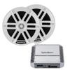 Rockford Fosgate PM300X2 2 Channel Marine Amplifier with 1 Pair M0-65 6.5 Marine 2-Way System - White Grilles Included view 1
