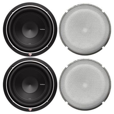 Rockford Fosgate 2 P2D4-12 12 600 Watt DVC Subwoofers and 2 P2P3G-12 12 Stamped Mesh Grille Insert
