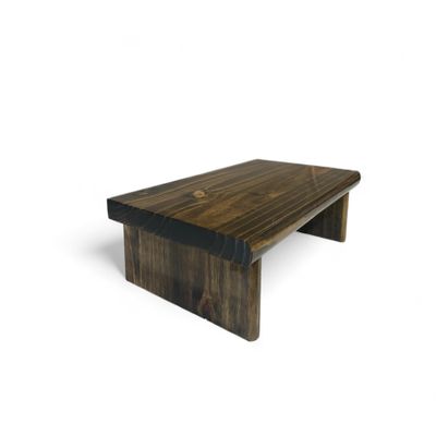 CIDS Monitor Stand Pine 1" Dark Walnut 30 x 11.25 x 4.88 TV Wood Riser Furniture Desk Assembled Made in USA New